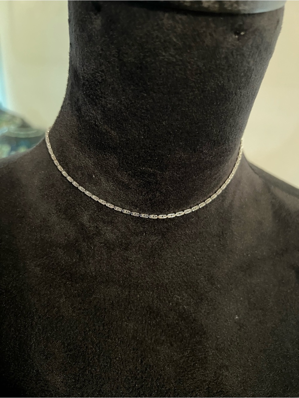 Silver toned Box Chain 14” Choker Necklace - Silver